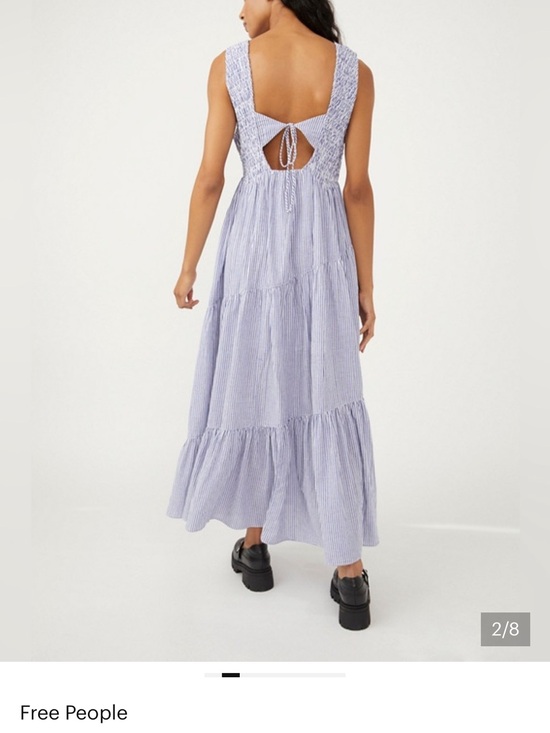 Free People Dresses & Skirts - Free People Juno Maxi Dress Size Medium Blue And White Stripes Cotton